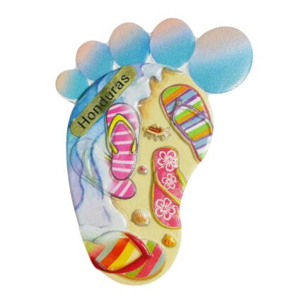 honduras beach foot fridge magnet – central america flip flop souvenir gift & fun whiteboard decoration