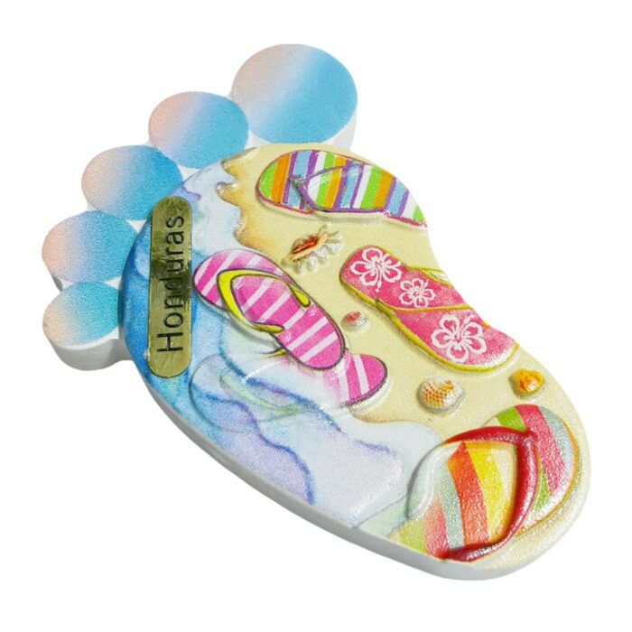 honduras beach foot fridge magnet – central america flip flop souvenir gift & fun whiteboard decoration