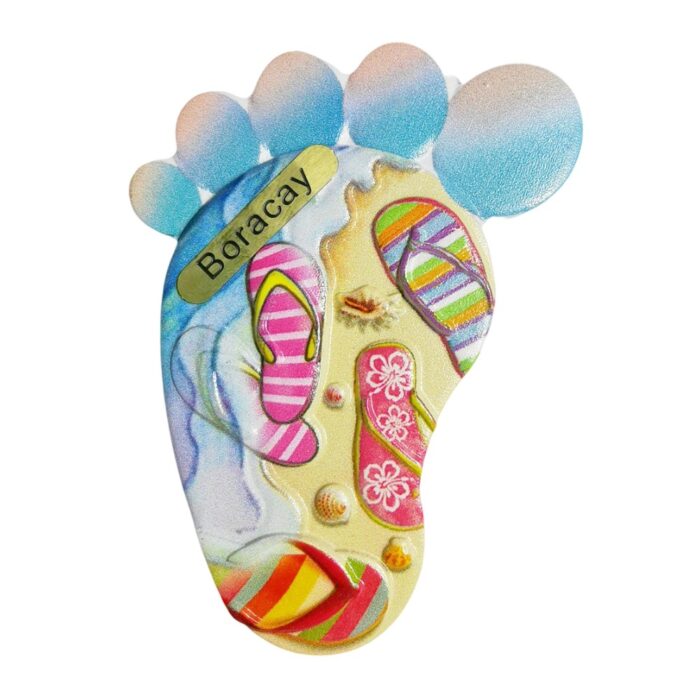 boracay flip flop foot fridge magnet – philippines beach souvenir gift & summer whiteboard charm