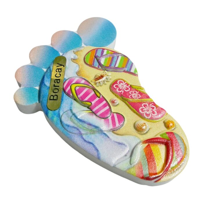 boracay flip flop foot fridge magnet – philippines beach souvenir gift & summer whiteboard charm