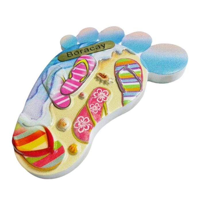 boracay flip flop foot fridge magnet – philippines beach souvenir gift & summer whiteboard charm