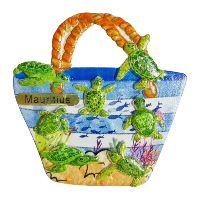 mauritius turtle ocean bag fridge magnet – island travel souvenir gift & marine whiteboard decoration