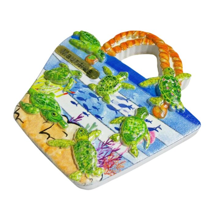 mauritius turtle ocean bag fridge magnet – island travel souvenir gift & marine whiteboard decoration