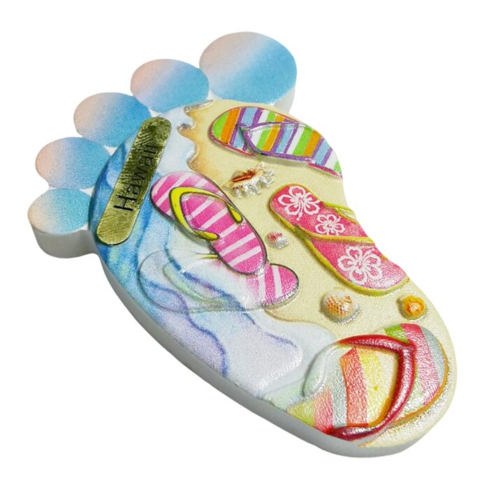 hawaii flip flop foot sand fridge magnet – usa island souvenir gift & beach vibe whiteboard decor