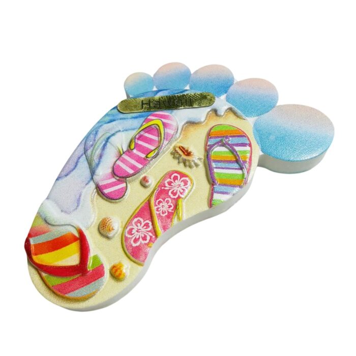 hawaii flip flop foot sand fridge magnet – usa island souvenir gift & beach vibe whiteboard decor