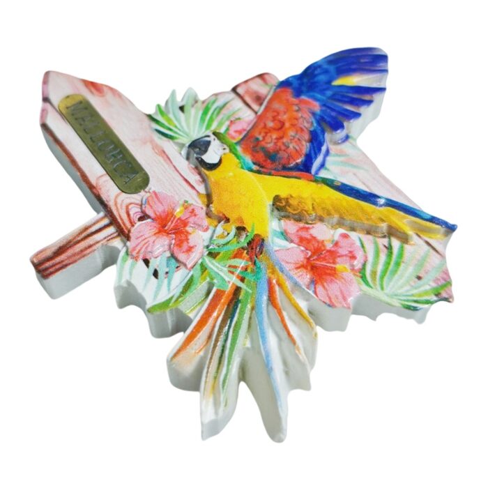 mallorca parrot flying sign fridge magnet – spain island travel souvenir gift & colorful whiteboard display