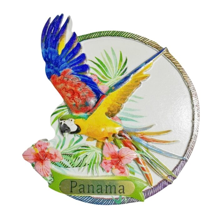 panama colorful parrot fridge magnet – tropical travel souvenir gift & rainforest whiteboard accent