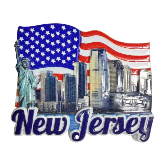 new jersey usa skyline fridge magnet – american travel souvenir gift & patriotic whiteboard decor