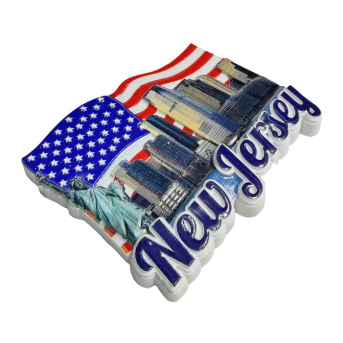 new jersey usa skyline fridge magnet – american travel souvenir gift & patriotic whiteboard decor