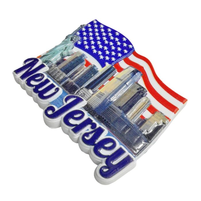 new jersey usa skyline fridge magnet – american travel souvenir gift & patriotic whiteboard decor