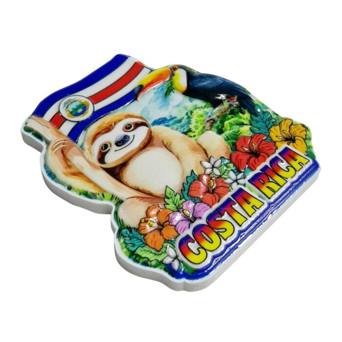 costa rica sloth and toucan fridge magnet – cute wildlife travel souvenir gift & nature whiteboard decoration