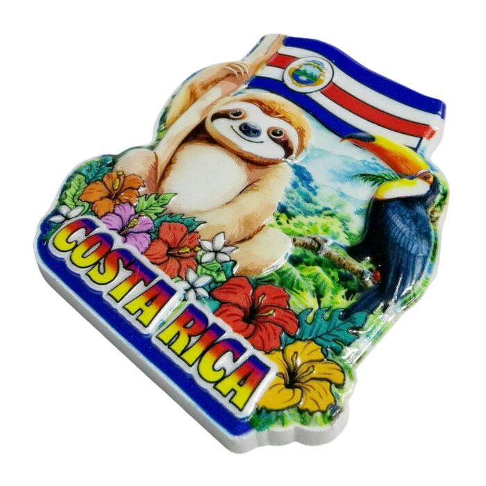 costa rica sloth and toucan fridge magnet – cute wildlife travel souvenir gift & nature whiteboard decoration