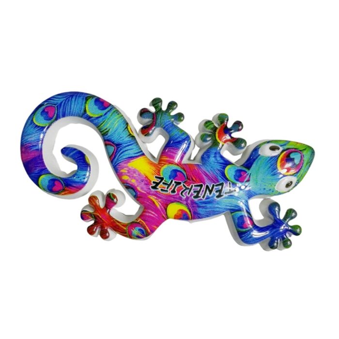 tenerife colorful gecko fridge magnet spain island lizard art decor & souvenir