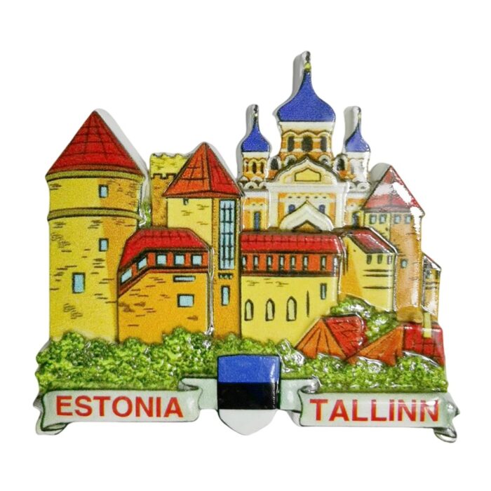 tallinn estonia fridge magnets – medieval old town castle style – baltic souvenir gift & magnetic decor accent