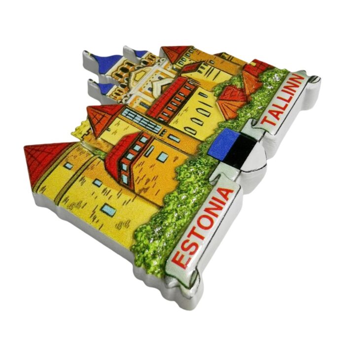 tallinn estonia fridge magnets – medieval old town castle style – baltic souvenir gift & magnetic decor accent