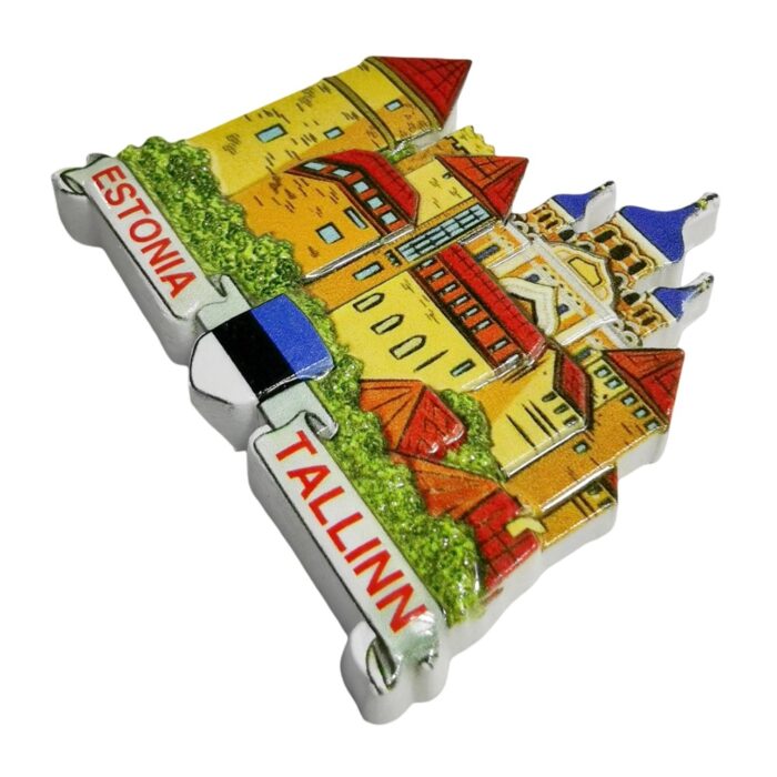 tallinn estonia fridge magnets – medieval old town castle style – baltic souvenir gift & magnetic decor accent