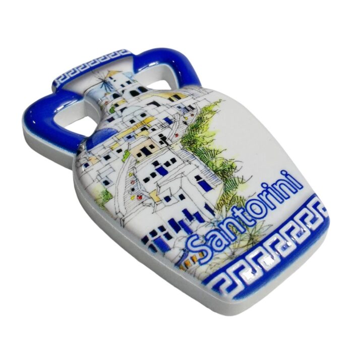 santorini greece fridge magnet classic island scene ceramic decor for home & fridge