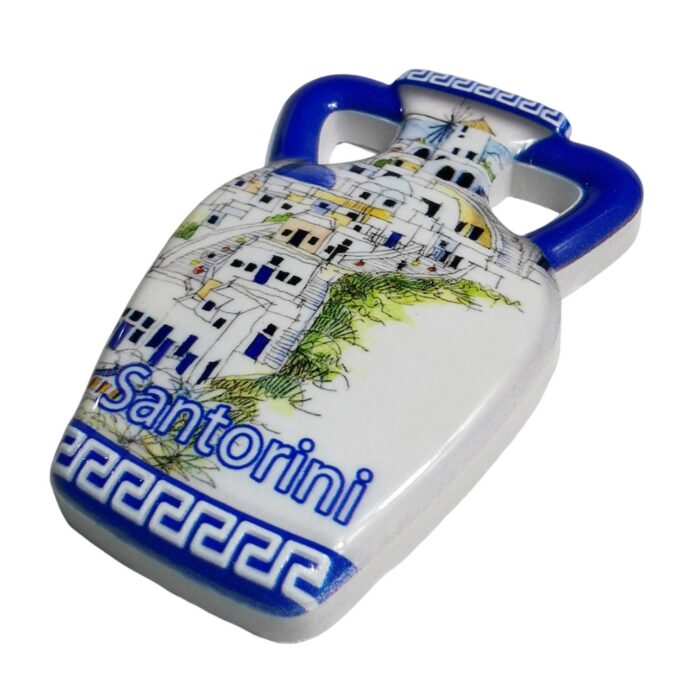 santorini greece fridge magnet classic island scene ceramic decor for home & fridge