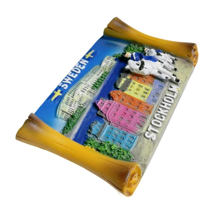 stockholm cityscape sweden fridge magnet royal guard souvenir for travel lovers