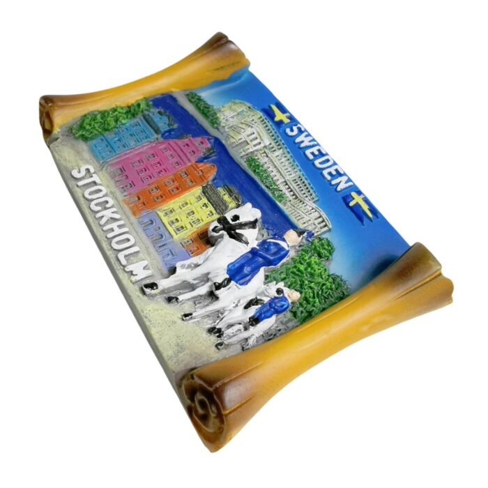 stockholm cityscape sweden fridge magnet royal guard souvenir for travel lovers