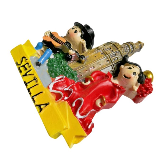 seville spain fridge magnet – flamenco couple & tower travel gift for cultural home display