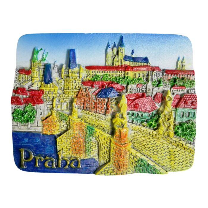 prague czech republic fridge magnet – colorful cityscape keepsake for europe travel memories