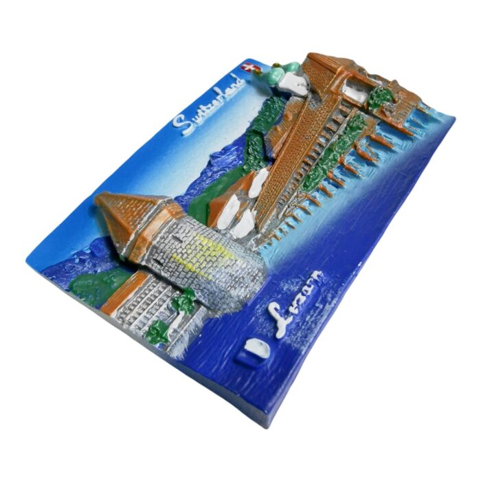 lucerne switzerland fridge magnet – alpine bridge view travel memento & nature inspired decor