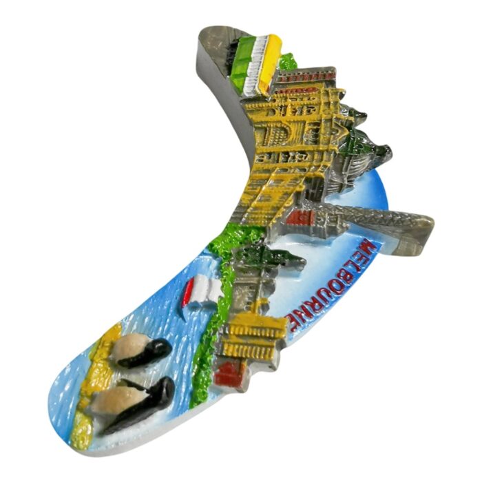 melbourne australia fridge magnet – city skyline with penguins travel souvenir & fun fridge decor