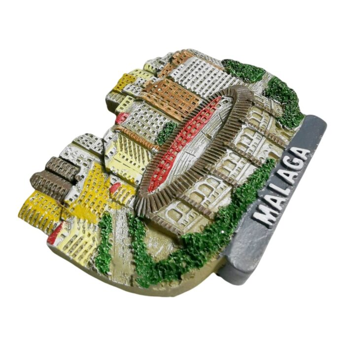 malaga spain fridge magnet – bullring arena cityscape travel keepsake & mediterranean decor