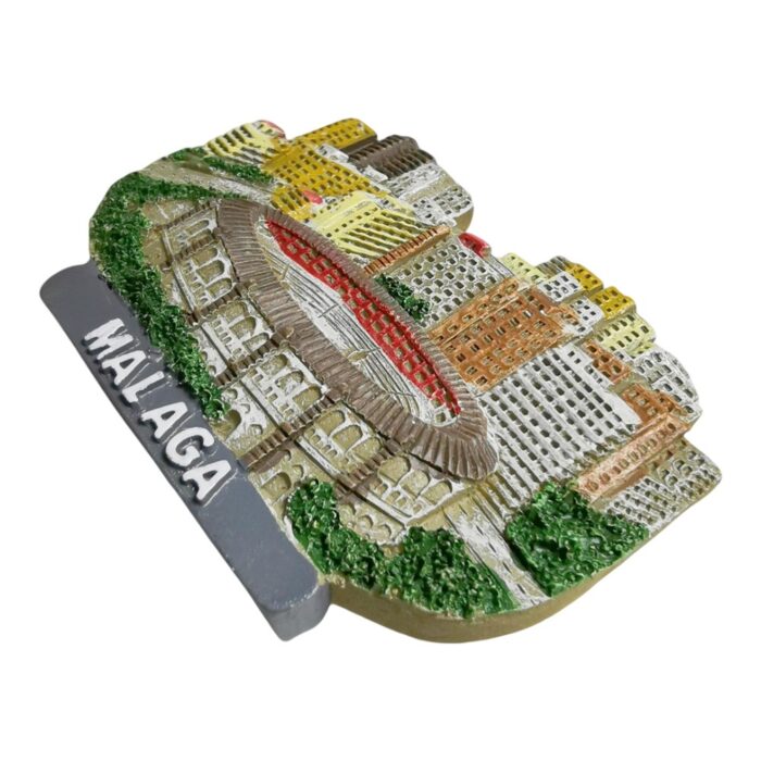 malaga spain fridge magnet – bullring arena cityscape travel keepsake & mediterranean decor