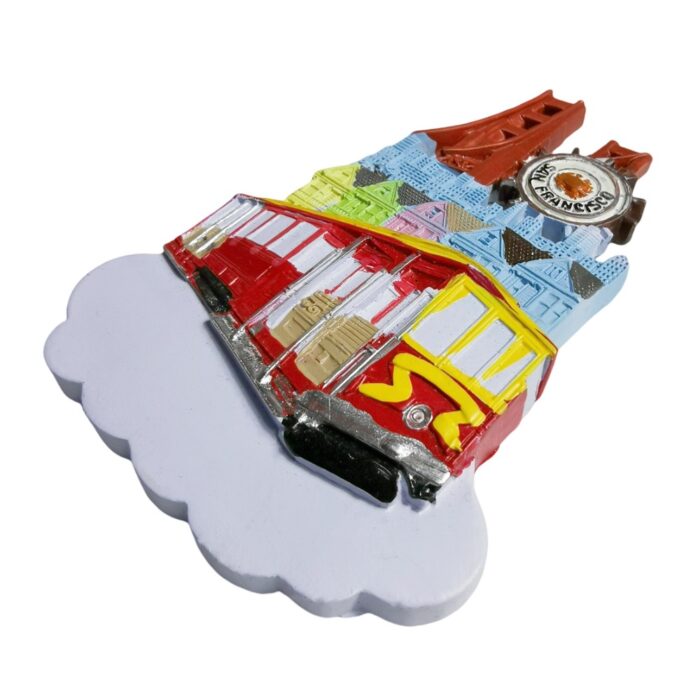 san francisco usa fridge magnet – cable car, painted ladies & bridge design souvenir for city lovers