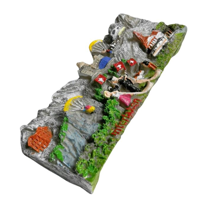 interlaken switzerland fridge magnet – alpine adventure travel souvenir with paragliders & folk scene