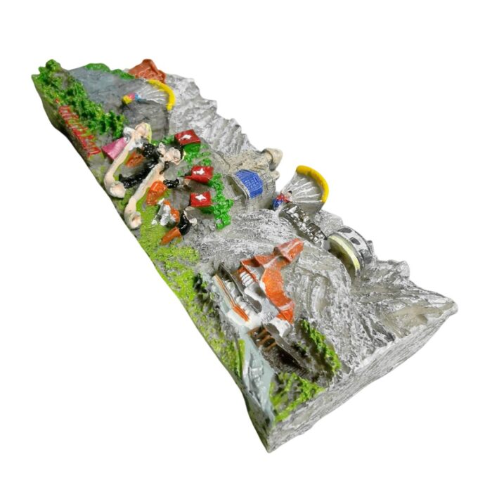 interlaken switzerland fridge magnet – alpine adventure travel souvenir with paragliders & folk scene