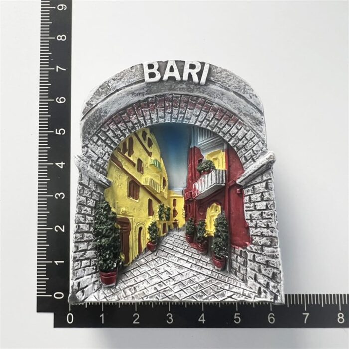 bari italy old town archway fridge magnet vintage european travel souvenir & kitchen decoration