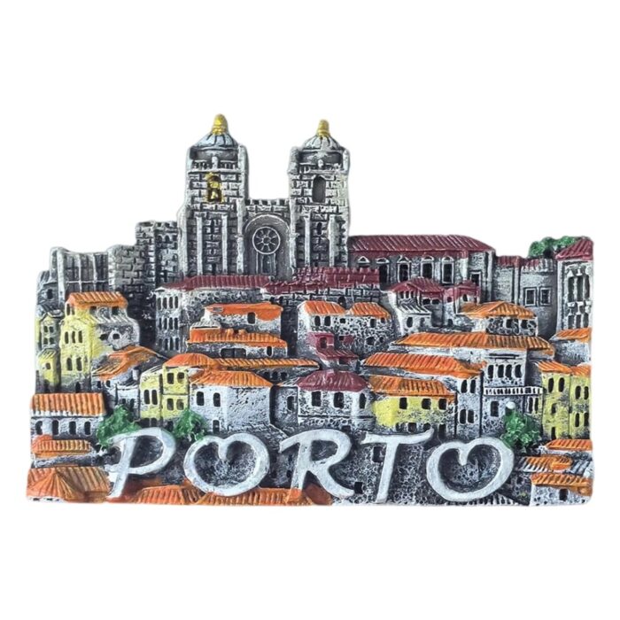 porto portugal cityscape fridge magnet historic travel souvenir & memo holder