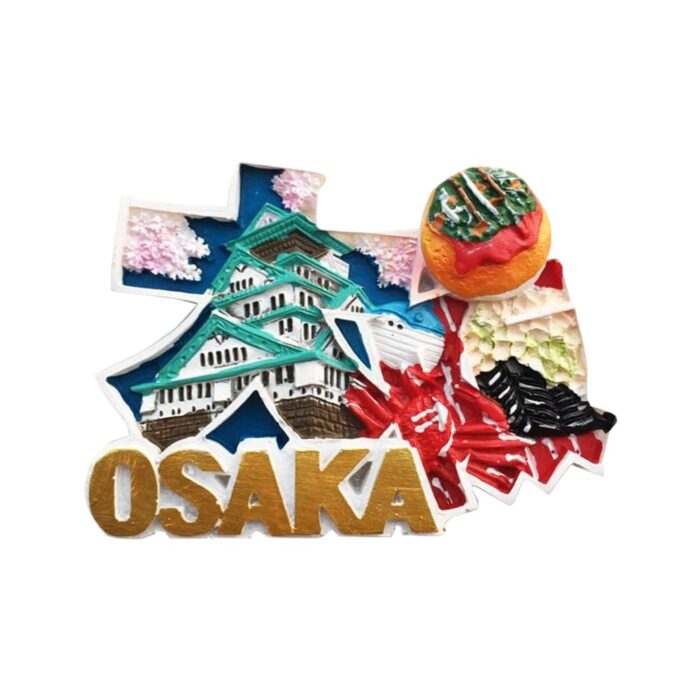 osaka japan castle & street food fridge magnet travel souvenir gift & whiteboard decoration