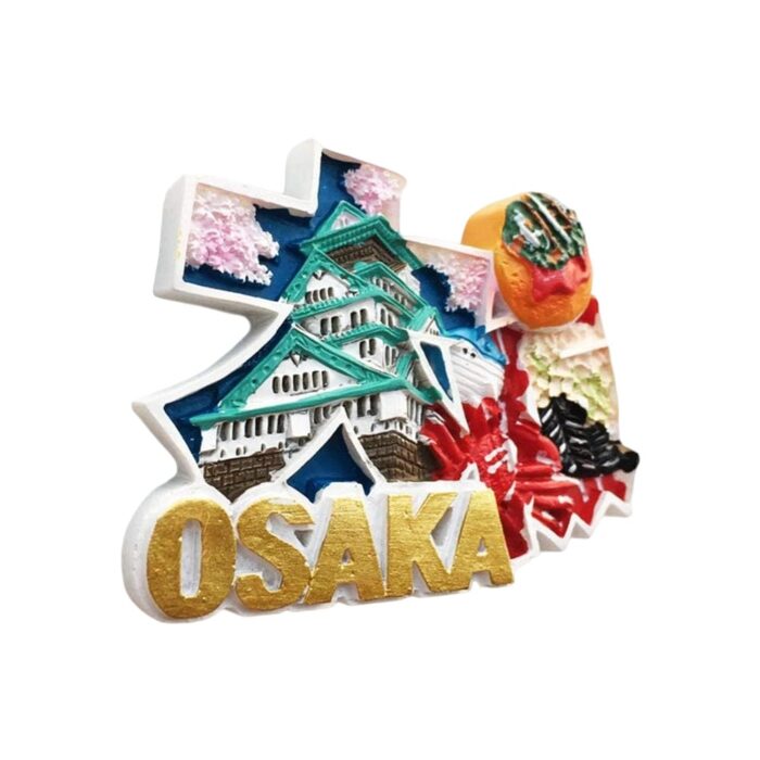 osaka japan castle & street food fridge magnet travel souvenir gift & whiteboard decoration