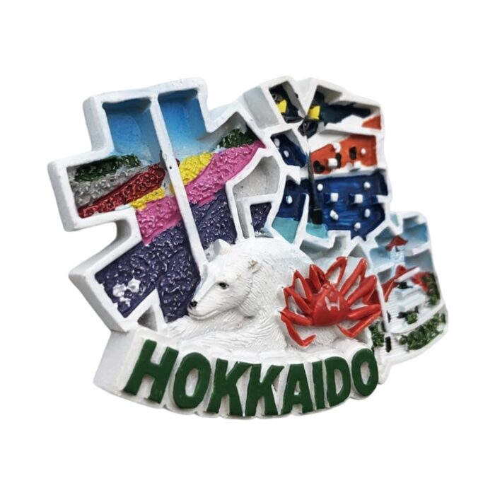 hokkaido japan bear and crab design fridge magnet unique travel souvenir & decorative gift