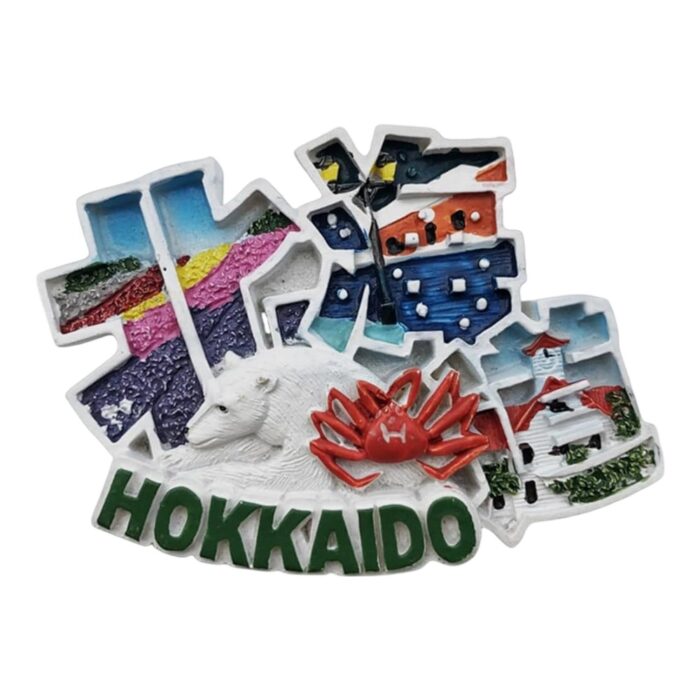 hokkaido japan bear and crab design fridge magnet unique travel souvenir & decorative gift