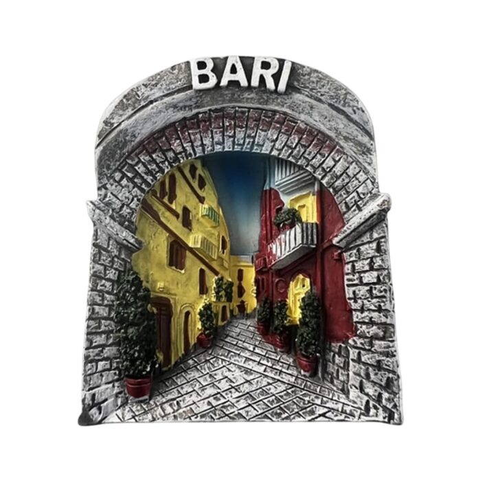 bari italy old town archway fridge magnet vintage european travel souvenir & kitchen decoration