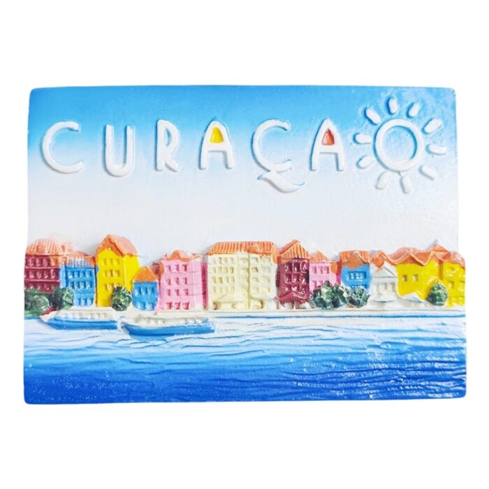 curacao caribbean fridge magnets colorful waterfront houses travel souvenir gift & tropical magnetic decor