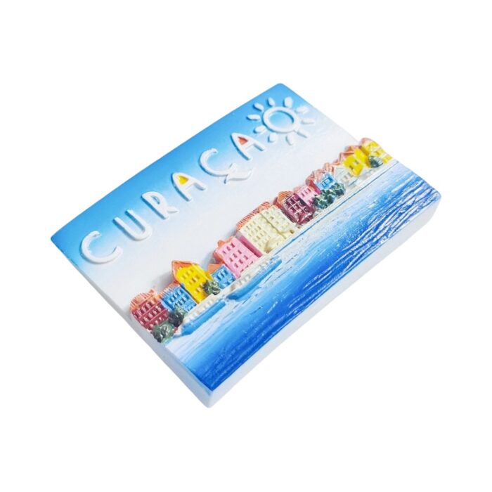 curacao caribbean fridge magnets colorful waterfront houses travel souvenir gift & tropical magnetic decor