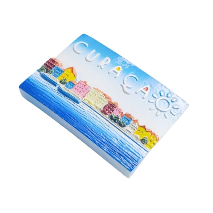 curacao caribbean fridge magnets colorful waterfront houses travel souvenir gift & tropical magnetic decor