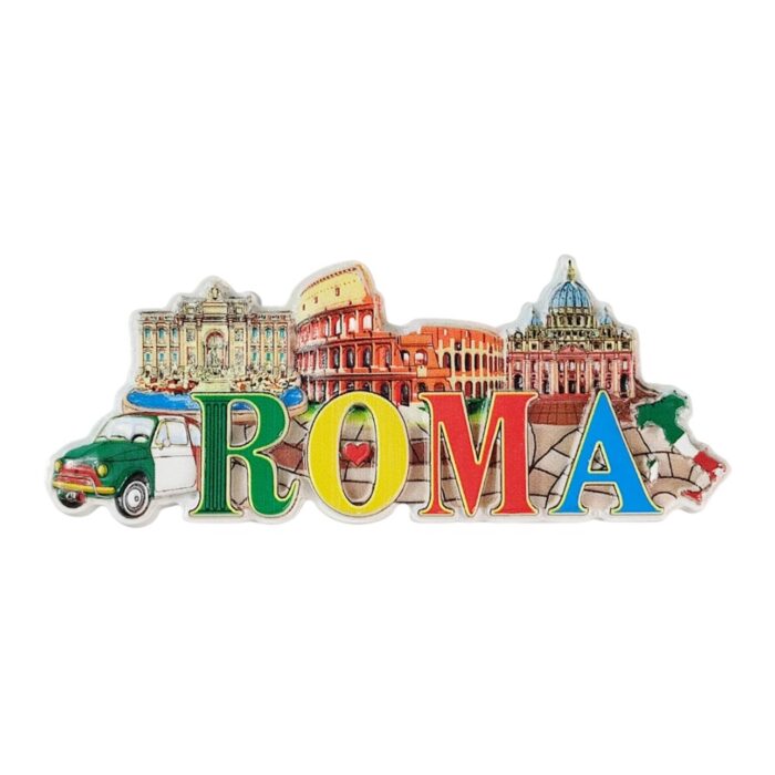 rome italy fridge magnets colorful landmarks letters design travel souvenir gift & kitchen magnetic decor