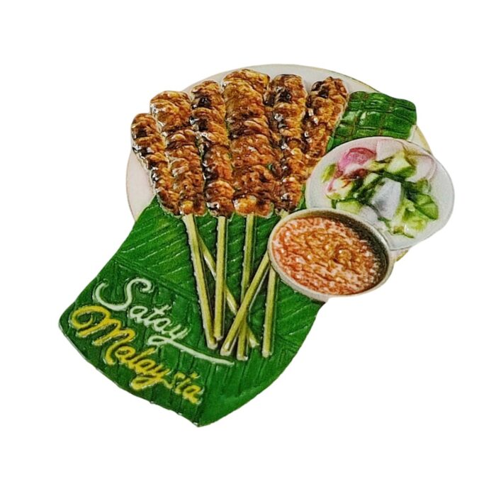satay malaysia fridge magnets traditional malaysian skewers travel souvenir gift & kitchen whiteboard decoration