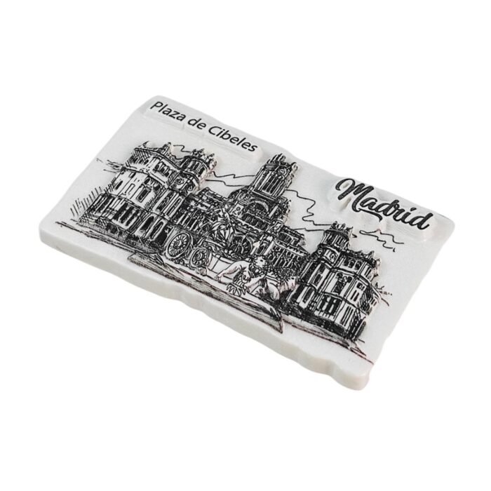 madrid spain fridge magnets plaza de cibeles monochrome sketch travel souvenir gift & memo board decoration