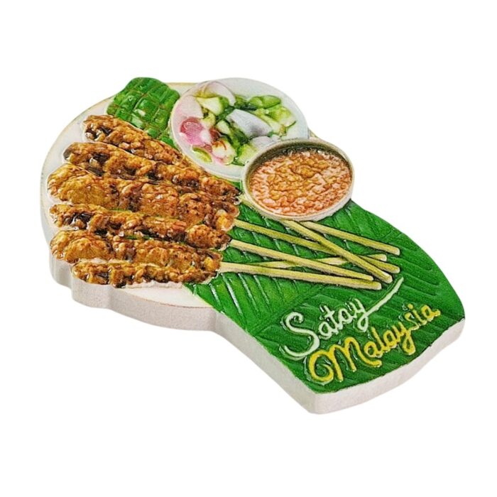 satay malaysia fridge magnets traditional malaysian skewers travel souvenir gift & kitchen whiteboard decoration