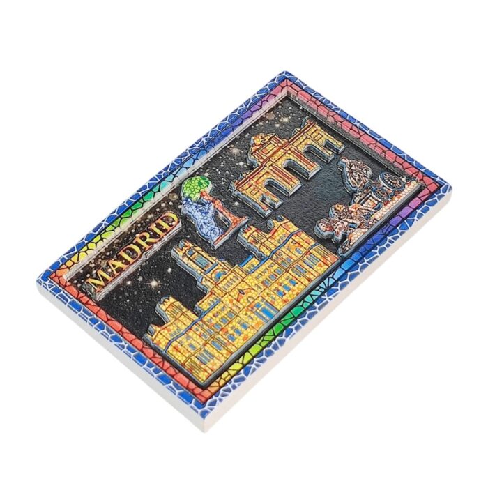 madrid spain fridge magnets colorful landmark collage travel souvenir gift & kitchen magnetic art
