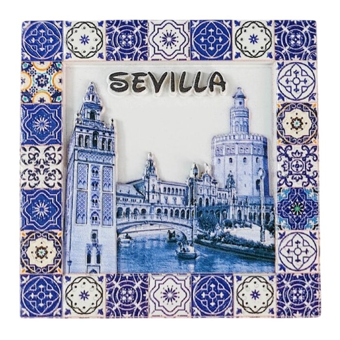 sevilla spain fridge magnets classic blue tile landmark style travel souvenir gift & whiteboard decoration