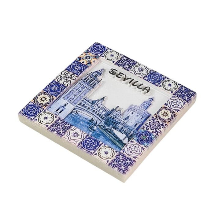 sevilla spain fridge magnets classic blue tile landmark style travel souvenir gift & whiteboard decoration